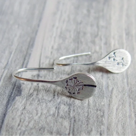 Silver Engraved Teardrop Threader Earrings - Picture 4 of 5